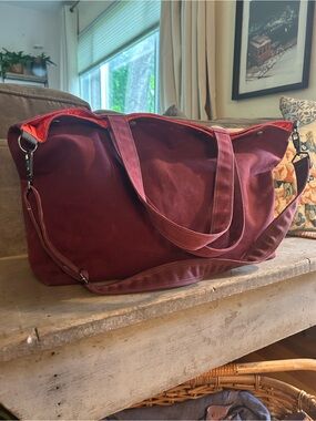 Canvas Travel Weekender Bag Porter in Burgundy Sumac